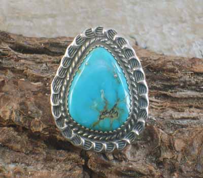 Native American Turquoise Ring- sz 9.75
